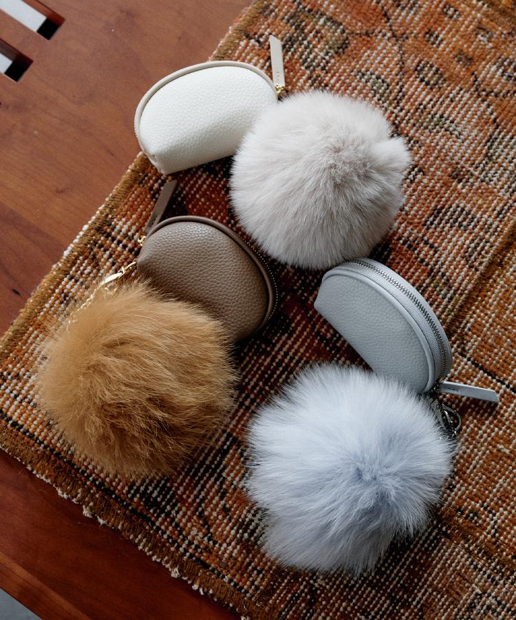 人氣商品【UNTITLED アンタイトル】仿皮草毛球 × mini pouch吊飾