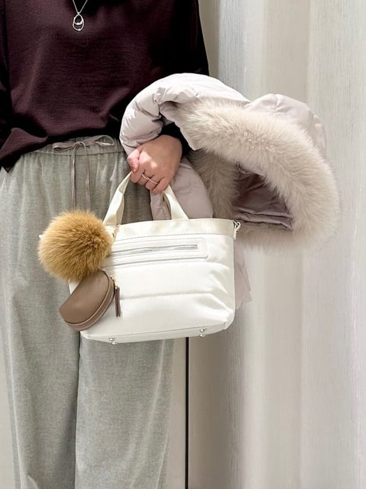 人氣商品【UNTITLED アンタイトル】仿皮草毛球 × mini pouch吊飾