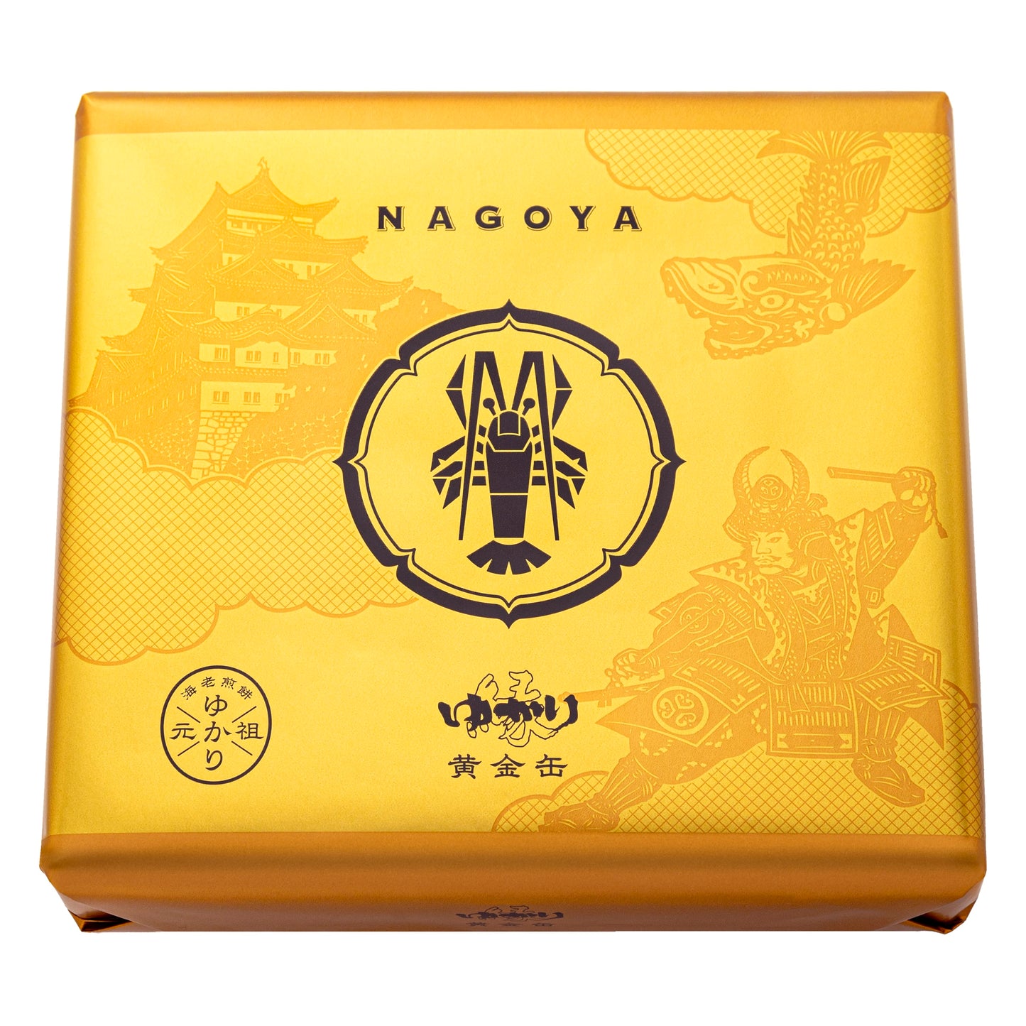 坂角總本舖 名古屋限定 Yukari「緣」黃金罐 鮮蝦餅 27塊盒裝
