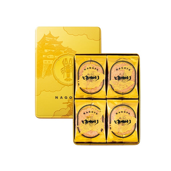 坂角總本舖 名古屋限定 Yukari「緣」黃金罐 鮮蝦餅 18枚入罐裝