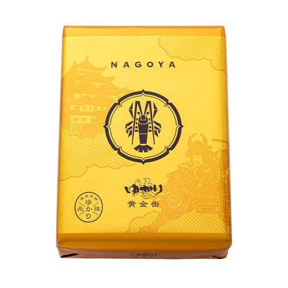 坂角總本舖 名古屋限定 Yukari「緣」黃金罐 鮮蝦餅 18枚入罐裝